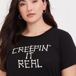 CREEPIN' IT REAL VINTAGE BLACK CLASSIC FIT CRE TEE